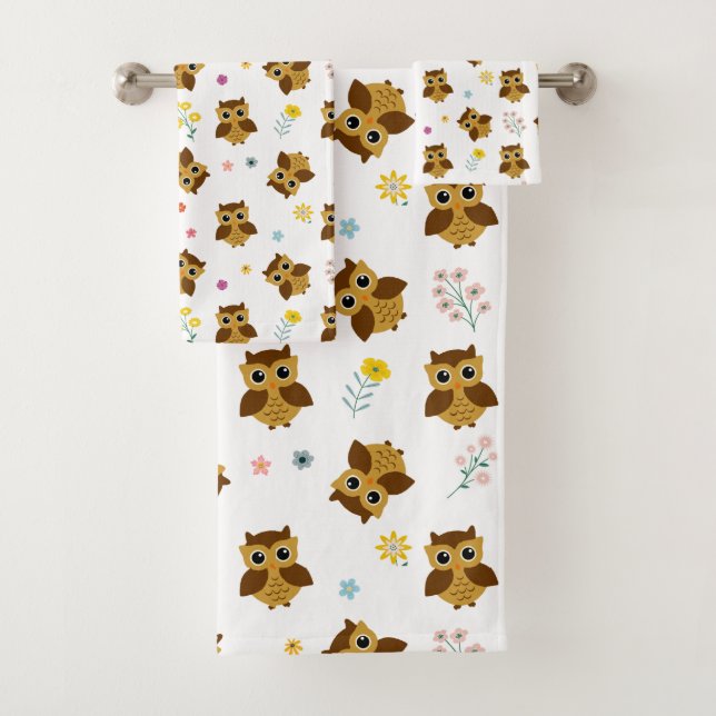 Owls  bath towel set (Insitu)