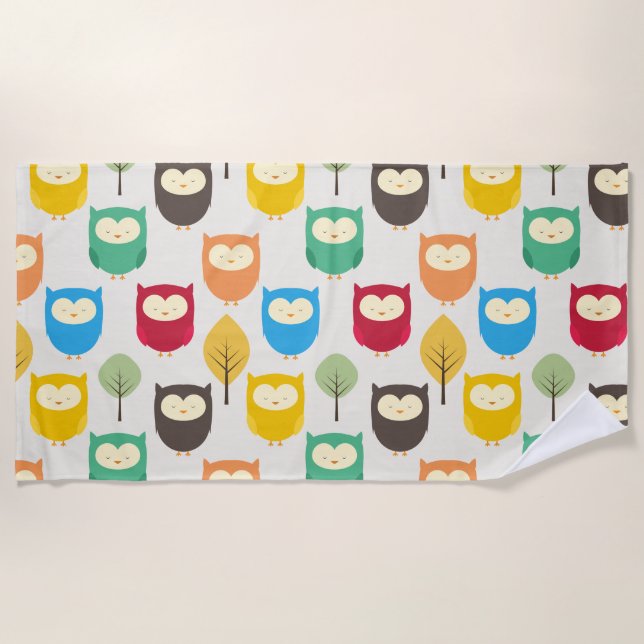 Owls Beach Towel (Front)