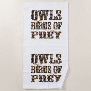 Owls Birds Of Prey,  Beach Towel