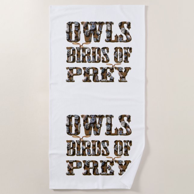Owls Birds Of Prey,  Beach Towel (Front)