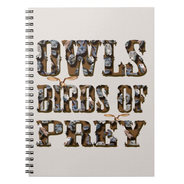 Owls Birds Of Prey,  Notebook (Front)