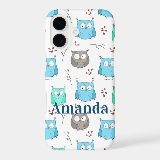 Owls & Branches Pattern Case-Mate iPhone Case (Back)