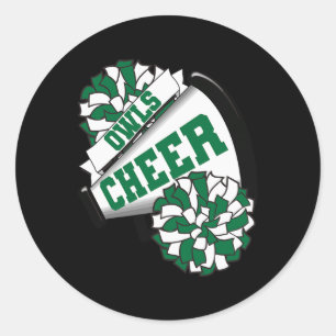 Owls Cheer Ck To School Cheerleading Spirit G Classic Round Sticker