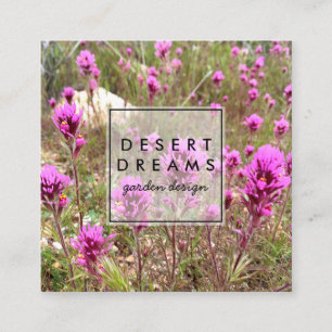 Owl's Clover Purple Desert Wildflower Photo Travel Square Business Card
