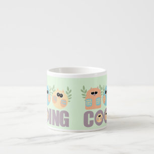 Owls cooing espresso cup