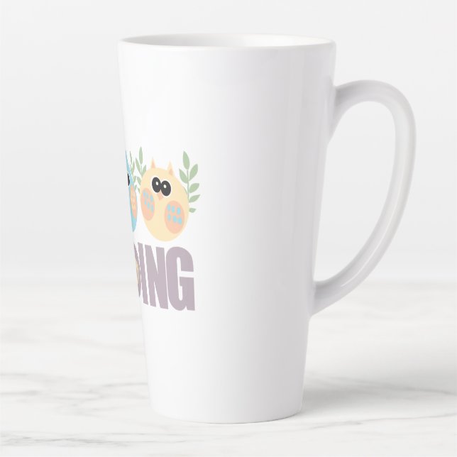 Owls cooing latte mug (Right)