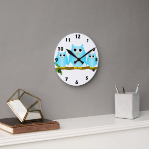 Owls Design Round Clock