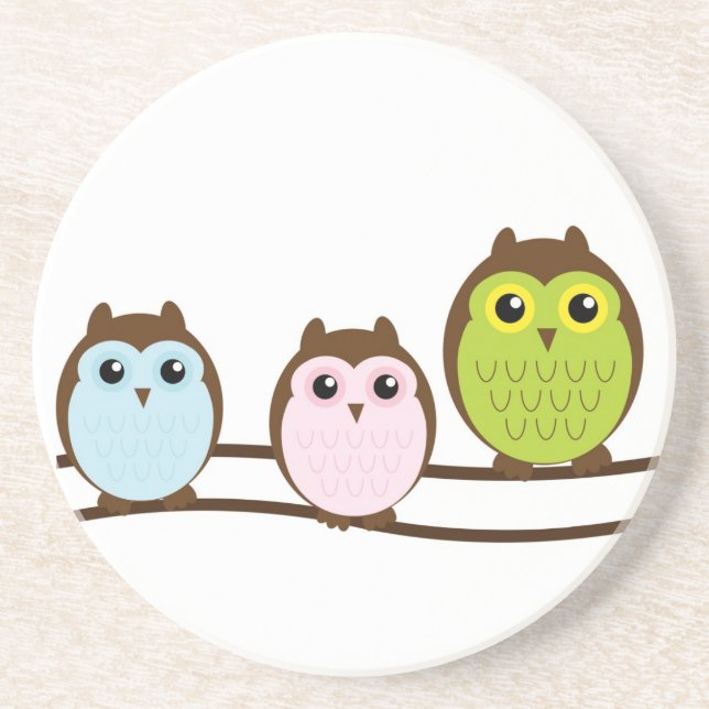 Owls Drink Coaster (Front)