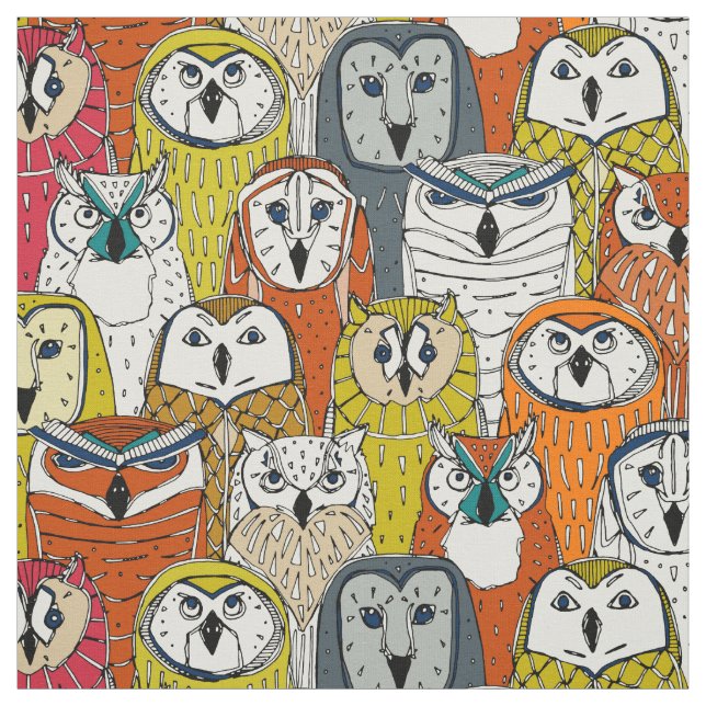 owls fall fabric (Swatch)