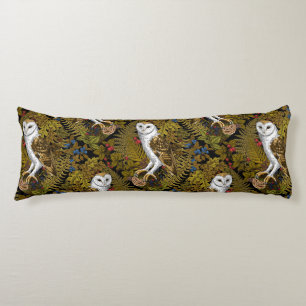 Owls, ferns, oak and berries 2 body cushion