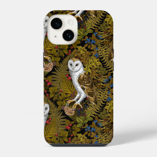 Owls, ferns, oak and berries 2 iPhone 14 case