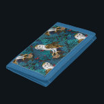 Owls, ferns, oak and berries 3 trifold wallet<br><div class="desc">Hаnd-painted owls,  mouse,  forest berries and ferns, seamless pattern</div>