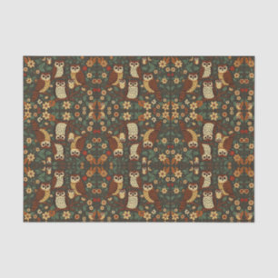 Owls Forest Animals Earthy Tones Rustic Boho Tissue Paper
