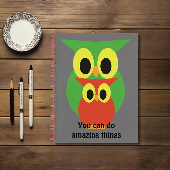 Owls Green and Red Notebook (Creator Uploaded)