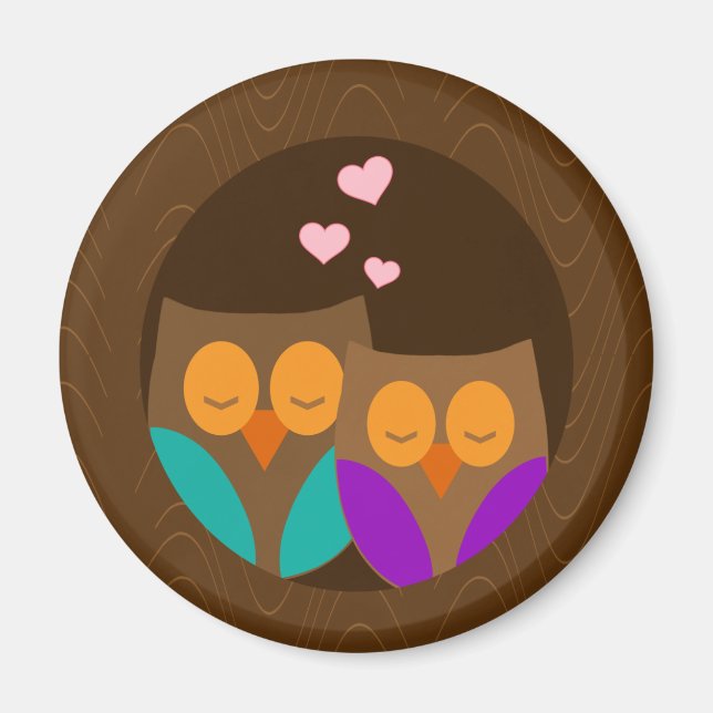 Owls in a Nest Magnet (Front)