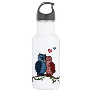 owls in love 532 ml water bottle
