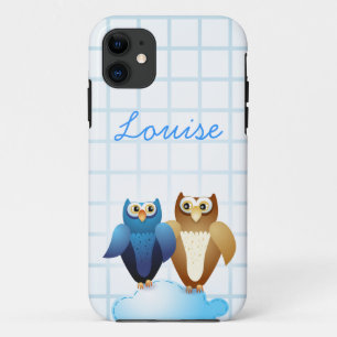 Owls in Love and monogram iPhone 11 Case