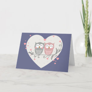 Owls in Love Holiday Card