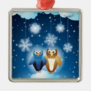 Owls in love, ornament