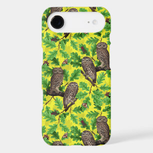 Owls in the Forest on lemon yellow