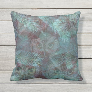OWLS IN THE WOODS by SLipperywindow Outdoor Cushion