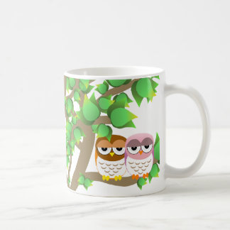 Owls in tree coffee mug