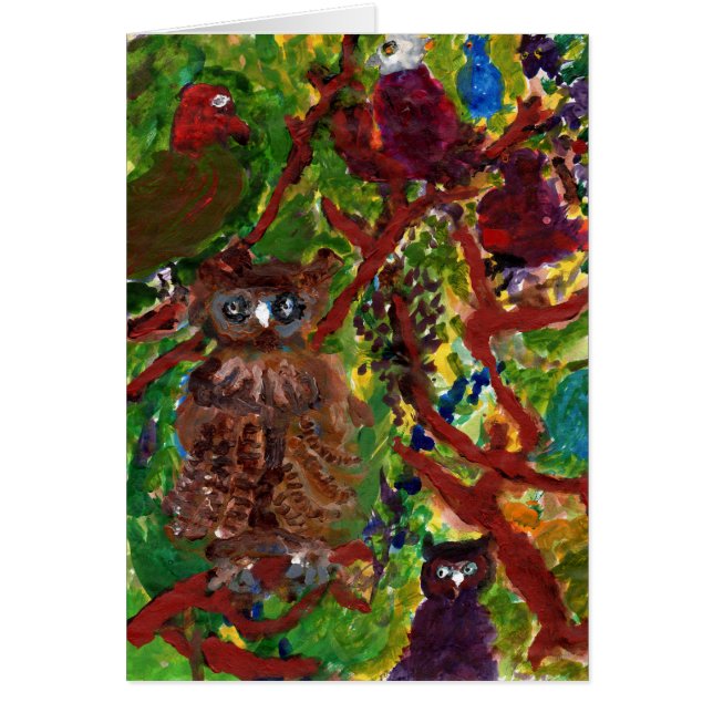 Owls in trees, #2 (Front)