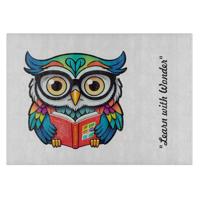 "Owl's Knowledge Quest" Cutting Board (Front)