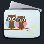 Owls Laptop Sleeve<br><div class="desc">Two owls perched on a branch.</div>