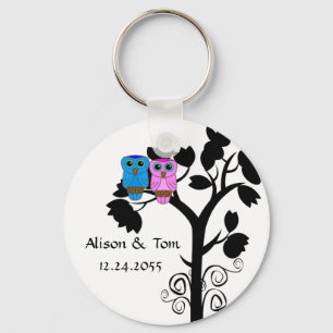 Owls - Love Bird Wedding Favours Key Ring