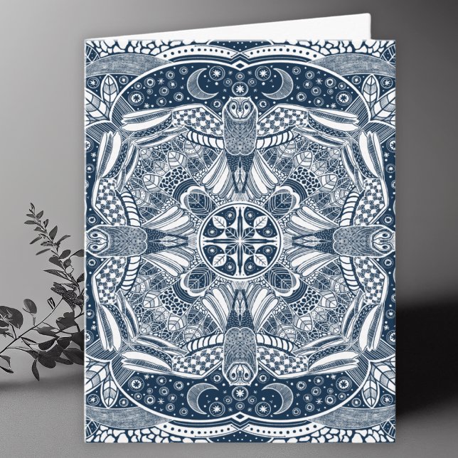 Owls Mandala Art Blank Thank You Card (Creator Uploaded)