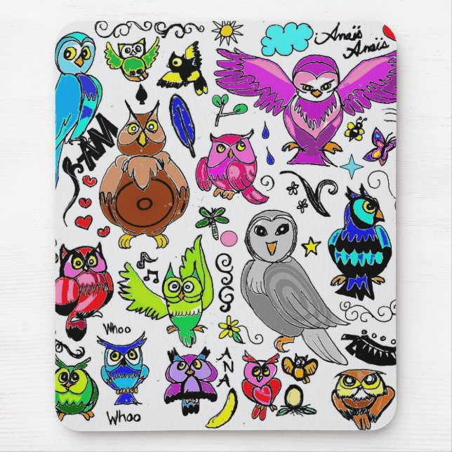 Owls Mouse Pad (Front)