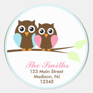 Owls on a Branch Address Labels