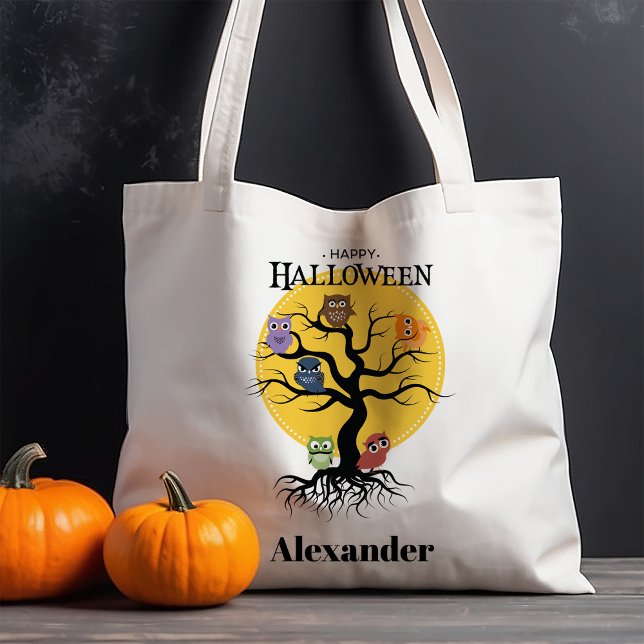 Owls on a Spooky Tree Halloween Tote Bag (Creator Uploaded)