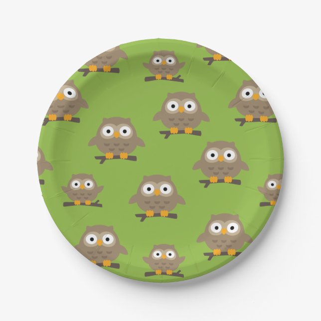 Owls Paper Plate (Front)