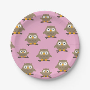 Owls Paper Plate