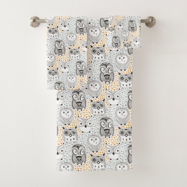 Owls Pattern towel set (Insitu)
