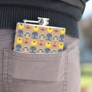 owls patterns hip flask