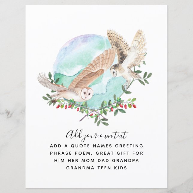 OWLS Personalised (Front)