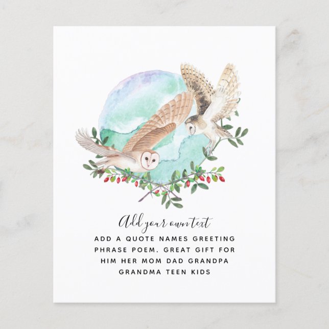 OWLS Personalised Flyer (Front)