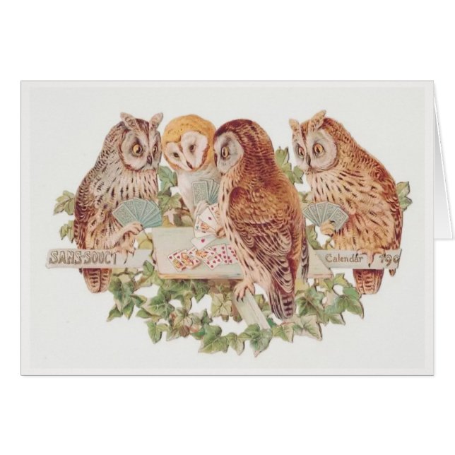 Owls Play Cards (Front Horizontal)