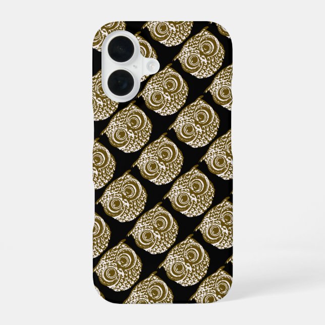 Owls repeating all over iPhone 16 case (Back)