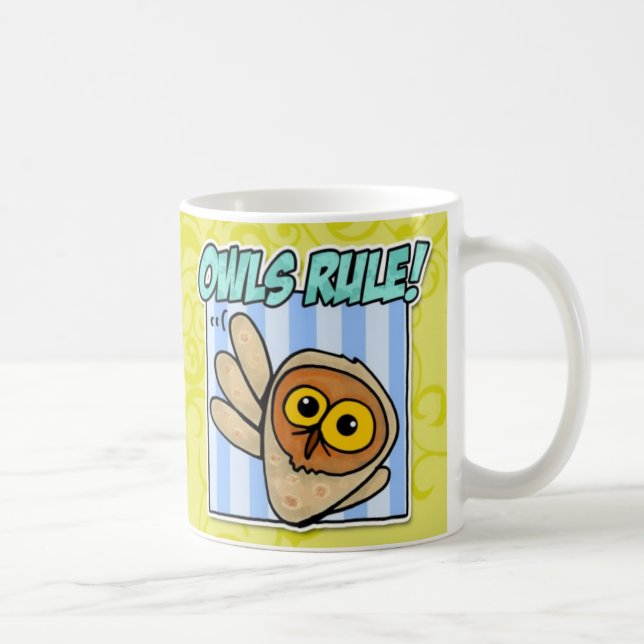 owls rule coffee mug (Right)