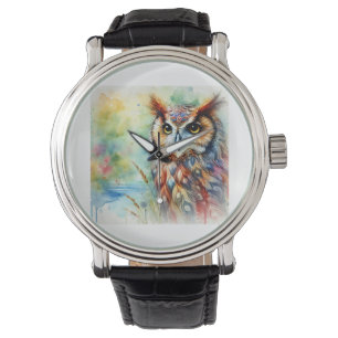 Owls serenity 030924AREF105 - Watercolor Watch