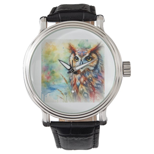 Owls serenity 030924AREF105 - Watercolor Watch (Front)