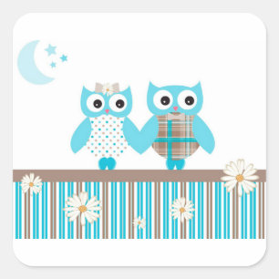 Owls Square Sticker