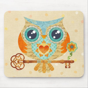 Owl's Summer Love Letters Mousepad