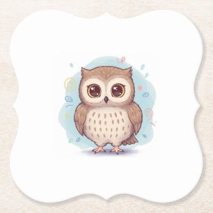 Owls that bring happiness paper coaster