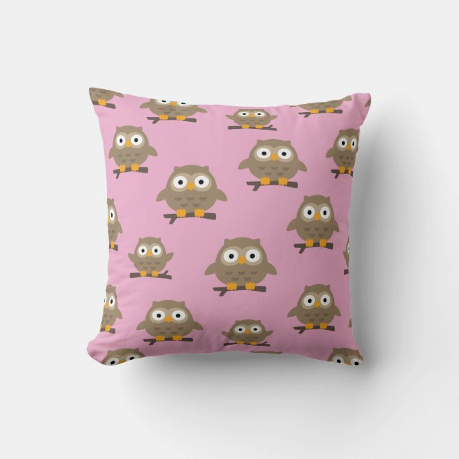 Owls Throw Pillow (Front)