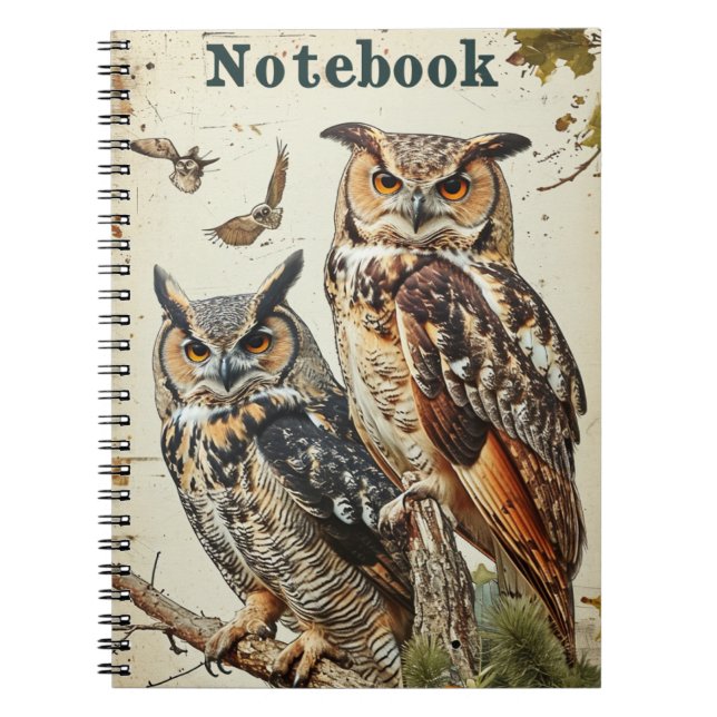 Owls Vintage Notebook (Front)